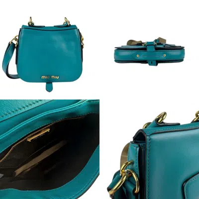 Pre-owned Miu Miu Blue Green Leather Shoulder Bag () In Multi