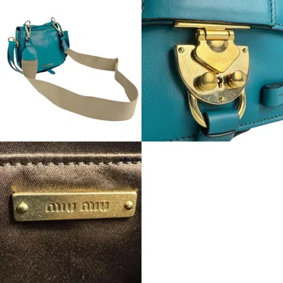 Pre-owned Miu Miu Blue Green Leather Shoulder Bag () In Multi
