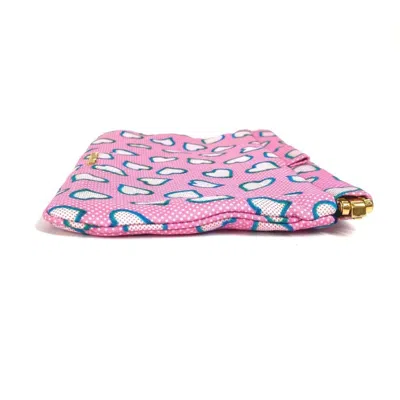 Pre-owned Miu Miu Blue Pink Nylon Leather Clutch Bag Pouch ()
