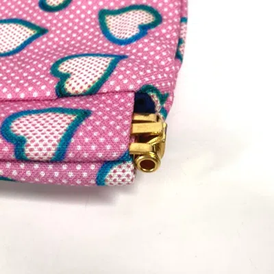Pre-owned Miu Miu Blue Pink Nylon Leather Clutch Bag Pouch ()