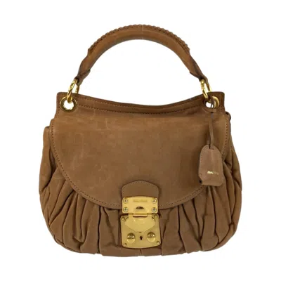 Pre-owned Miu Miu Brown Leather Handbag Shoulder Bag ()