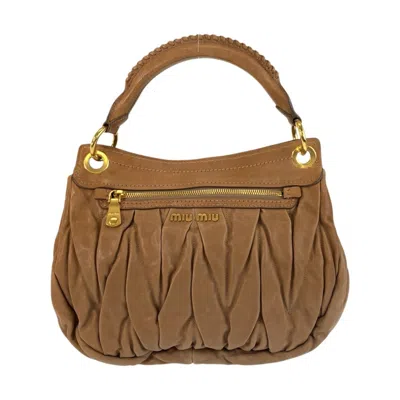Pre-owned Miu Miu Brown Leather Handbag Shoulder Bag ()