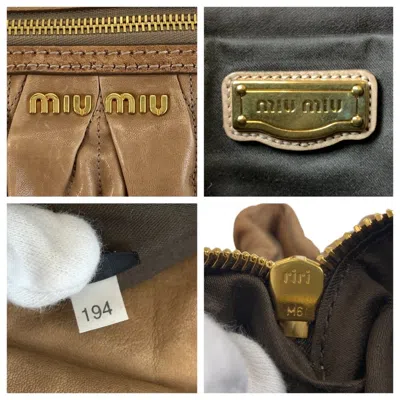 Pre-owned Miu Miu Brown Leather Handbag Shoulder Bag ()