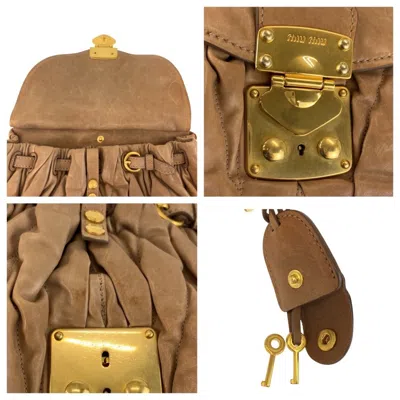 Pre-owned Miu Miu Brown Leather Handbag Shoulder Bag ()