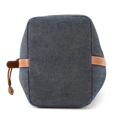 Pre-owned Miu Miu Brown Navy Denim Leather Shoulder Bag ()