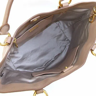 Pre-owned Miu Miu Dark Beige Leather Handbag Shoulder Bag () In Brown