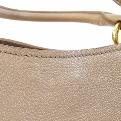 Pre-owned Miu Miu Dark Beige Leather Handbag Shoulder Bag () In Brown