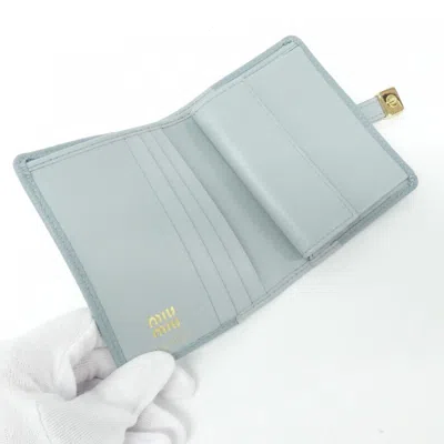 Pre-owned Miu Miu Gold Blue Leather Coin Purse/coin Case ()