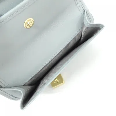 Pre-owned Miu Miu Gold Blue Leather Coin Purse/coin Case ()