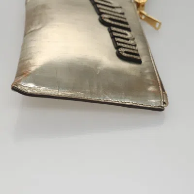 Pre-owned Miu Miu Gold Patent Leather Clutch Bag ()