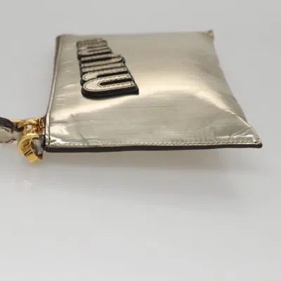 Pre-owned Miu Miu Gold Patent Leather Clutch Bag ()