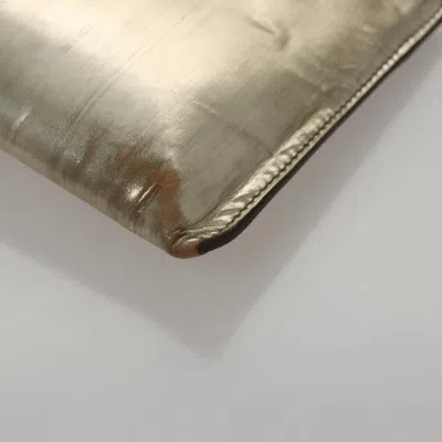 Pre-owned Miu Miu Gold Patent Leather Clutch Bag ()