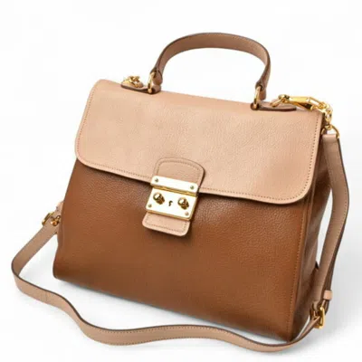 Pre-owned Miu Miu Brown Leather Handbag Shoulder Bag ()