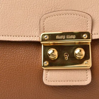 Pre-owned Miu Miu Brown Leather Handbag Shoulder Bag ()