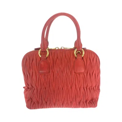 Pre-owned Miu Miu Orange Leather Handbag Shoulder Bag ()