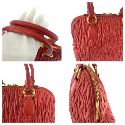 Pre-owned Miu Miu Orange Leather Handbag Shoulder Bag ()