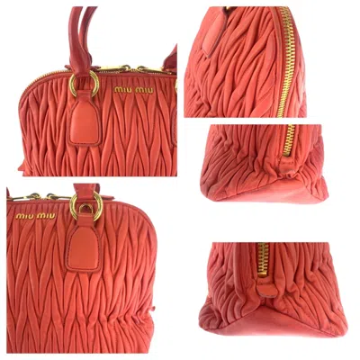 Pre-owned Miu Miu Orange Leather Handbag Shoulder Bag ()