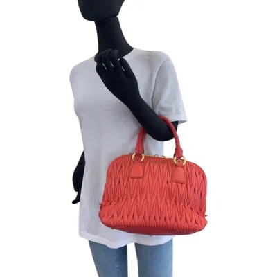 Pre-owned Miu Miu Orange Leather Handbag Shoulder Bag ()