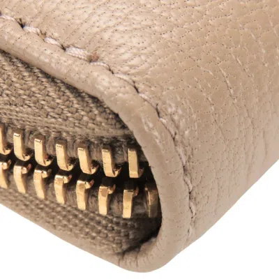Pre-owned Miu Miu Pink Beige Leather Long Wallet (bi-fold) ()