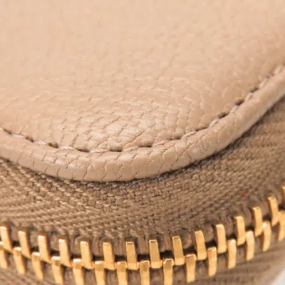 Pre-owned Miu Miu Pink Beige Leather Long Wallet (bi-fold) ()