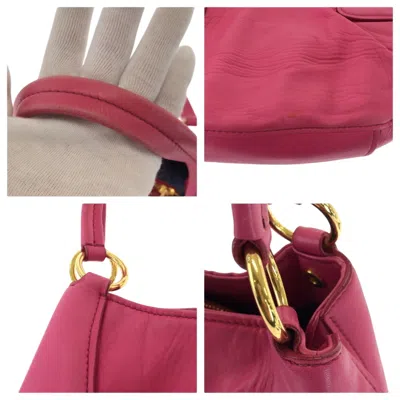 Pre-owned Miu Miu Pink Leather Handbag Shoulder Bag ()