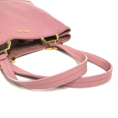 Pre-owned Miu Miu Pink Leather Handbag Shoulder Bag Tote Bag ()