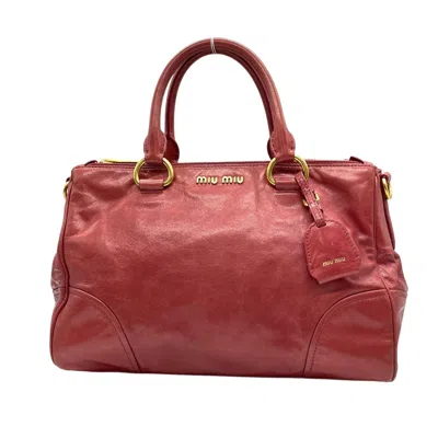 Pre-owned Miu Miu Pink Leather Handbag Tote Bag ()