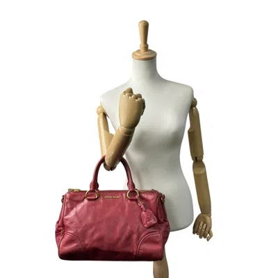 Pre-owned Miu Miu Pink Leather Handbag Tote Bag ()
