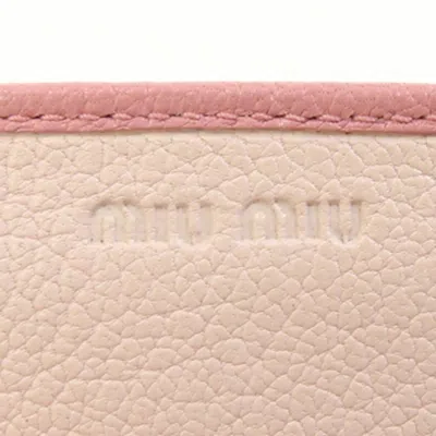 Pre-owned Miu Miu Pink Leather Long Wallet (bi-fold) ()