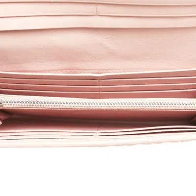 Pre-owned Miu Miu Pink Leather Long Wallet (bi-fold) ()