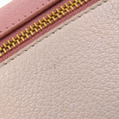Pre-owned Miu Miu Pink Leather Long Wallet (bi-fold) ()