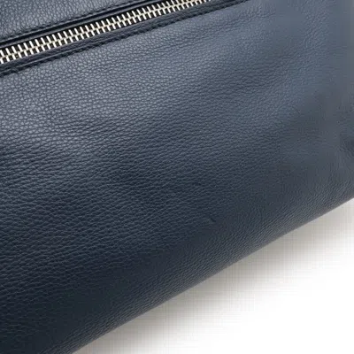 Pre-owned Miu Miu Navy Leather Shoulder Bag Tote Bag () In Blue