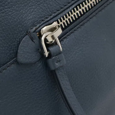 Pre-owned Miu Miu Navy Leather Shoulder Bag Tote Bag () In Blue