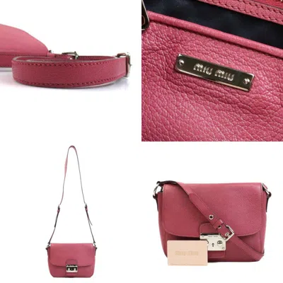 Pre-owned Miu Miu Pink Leather Shoulder Bag ()