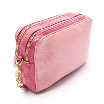 Pre-owned Miu Miu Pink Leather Shoulder Bag ()