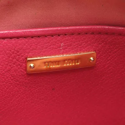 Pre-owned Miu Miu Pink Leather Shoulder Bag ()