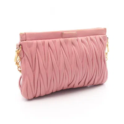 Pre-owned Miu Miu Pink Leather Shoulder Bag ()