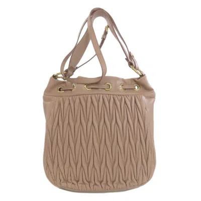 Pre-owned Miu Miu Pink Leather Shoulder Bag ()
