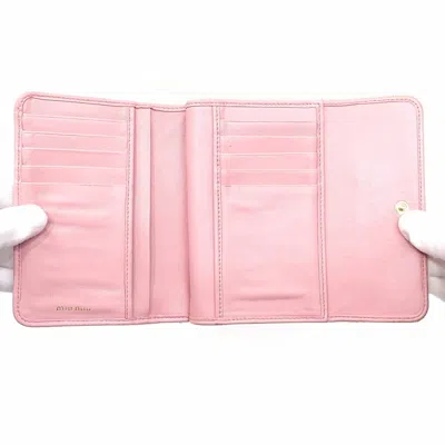 Pre-owned Miu Miu Pink Leather Wallet (bi-fold) ()