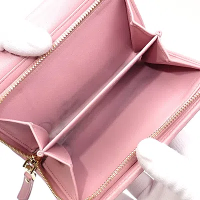 Pre-owned Miu Miu Pink Leather Wallet (bi-fold) ()