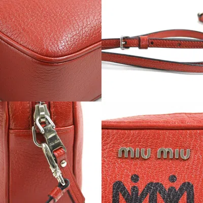 Pre-owned Miu Miu Red Color Leather Shoulder Bag ()