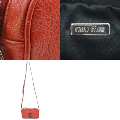 Pre-owned Miu Miu Red Color Leather Shoulder Bag ()
