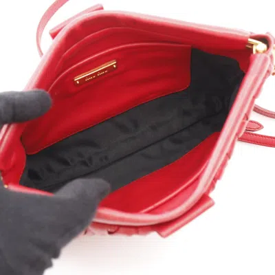 Pre-owned Miu Miu Red Color Leather Shoulder Bag ()
