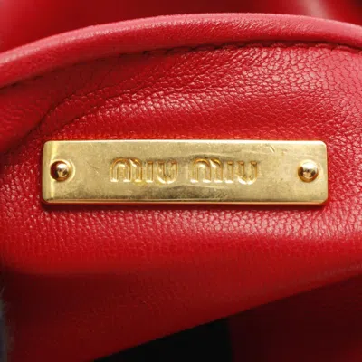 Pre-owned Miu Miu Red Color Leather Shoulder Bag ()