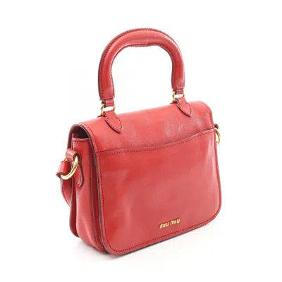 Pre-owned Miu Miu Red Color Madras Shoulder Bag ()