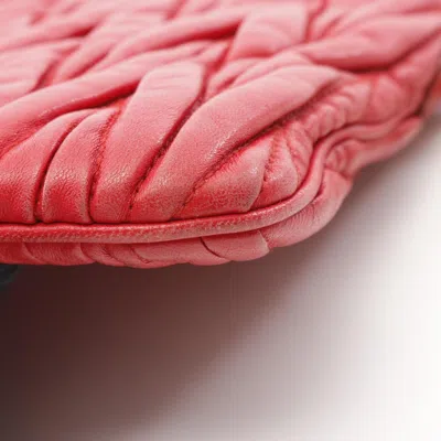Pre-owned Miu Miu Red Color Leather Shoulder Bag ()