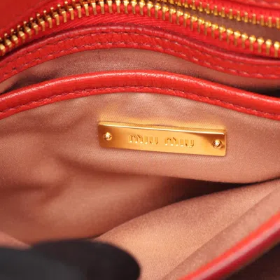 Pre-owned Miu Miu Red Color Madras Shoulder Bag ()
