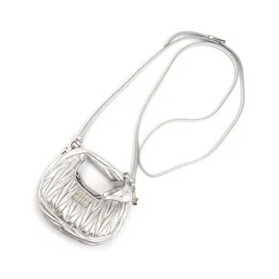 Pre-owned Miu Miu Silver Leather Shoulder Bag ()