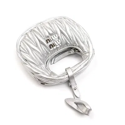 Pre-owned Miu Miu Silver Leather Shoulder Bag ()