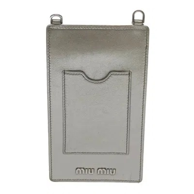 Pre-owned Miu Miu Silver Leather Shoulder Bag ()